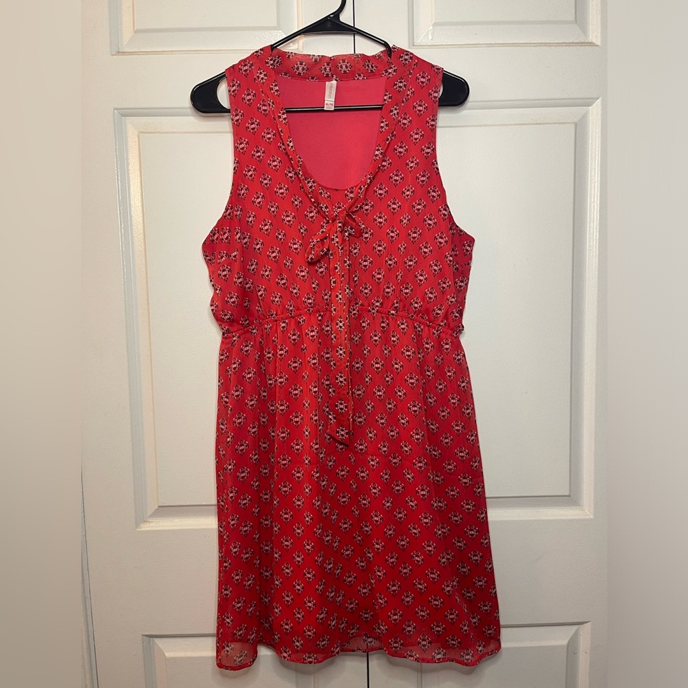 Sleeveless Tie Neck Dress